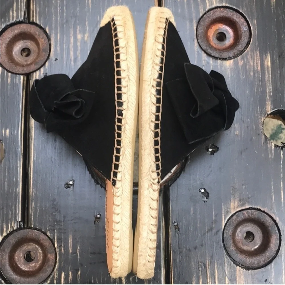 𝅺find. Women's Bow Mule Leather Espadrille Shoes